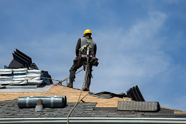 Professional Gutter Installation technician working in Pledger, TX